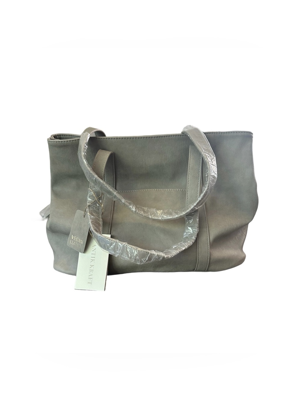 Neutral Tone Vegan Leather Tote Handbag, Antik Kraft